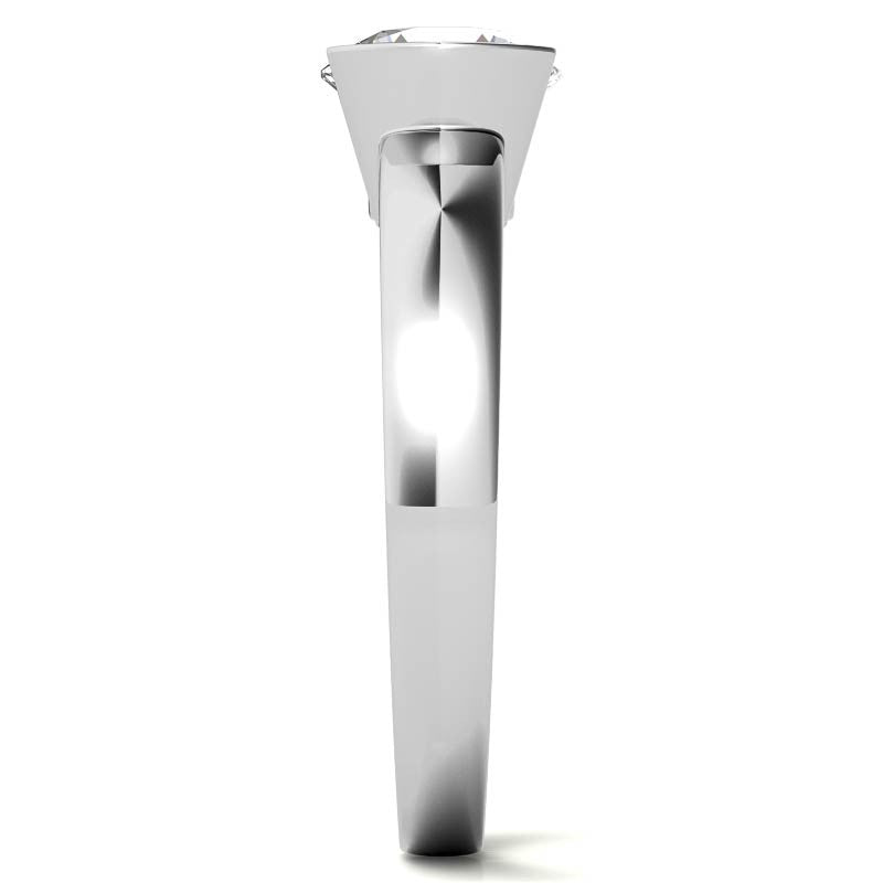 Semi-Bezel Round Brilliant Moissanite Solitaire Ring