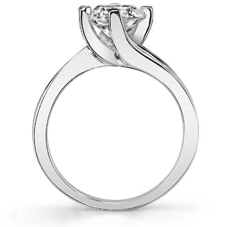 4-Prong Modern Bypass Round Engagement Ring