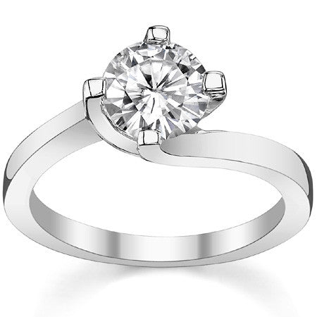 4-Prong Modern Bypass Round Engagement Ring