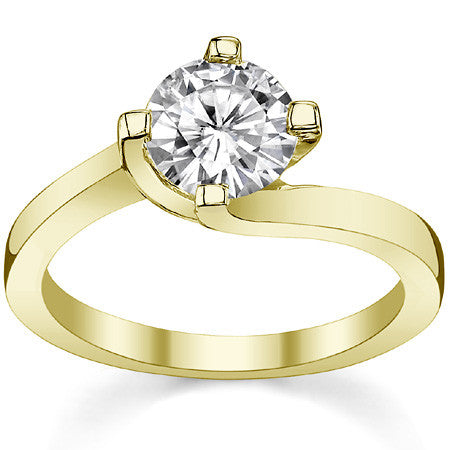 4-Prong Modern Bypass Round Engagement Ring