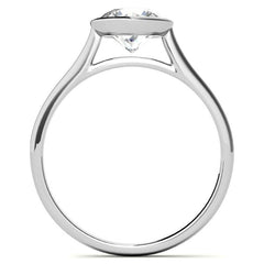 Petite Bezel Round Brilliant Moissanite Solitaire Ring