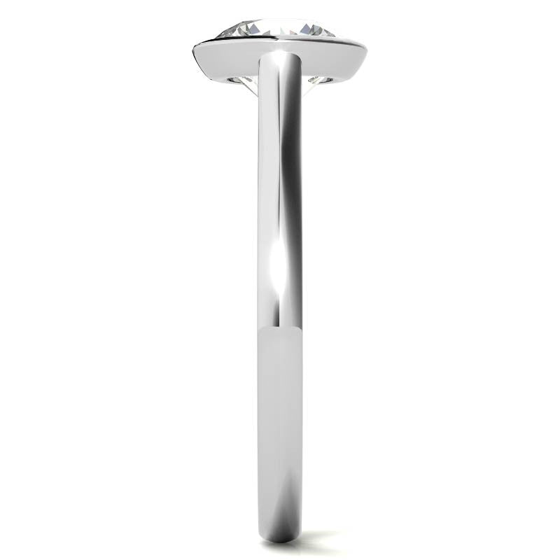Petite Bezel Round Brilliant Moissanite Solitaire Ring