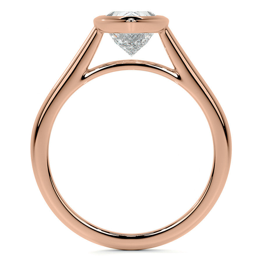Petite Bezel Pear Moissanite Solitaire Ring