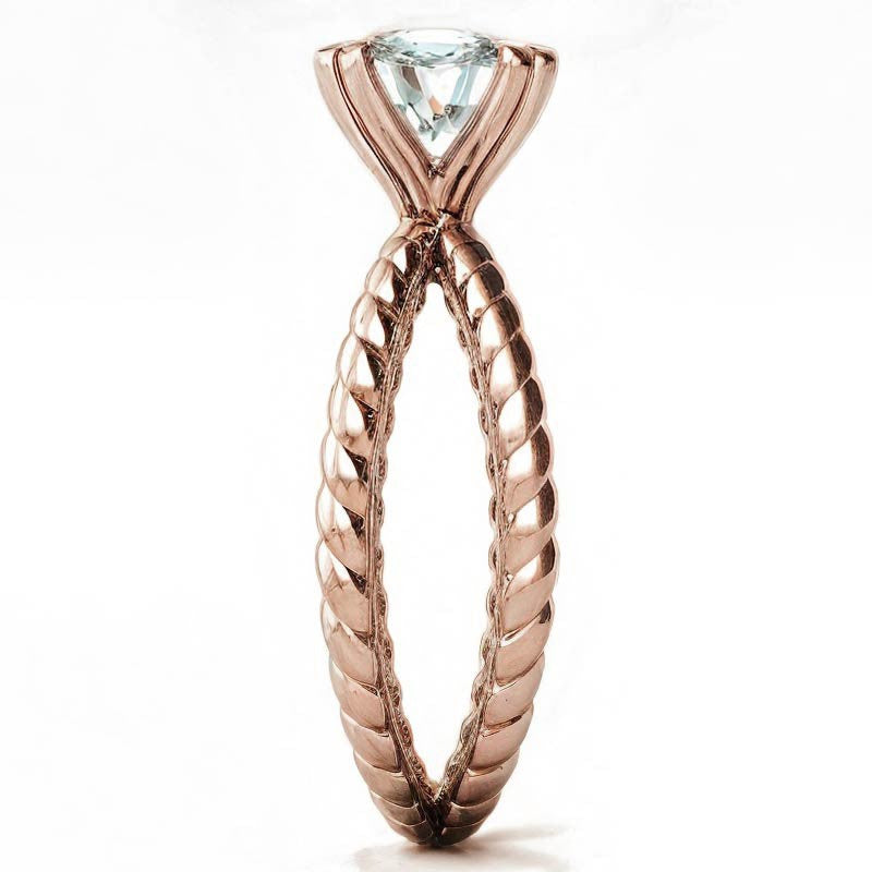 Designer Inspired Split Shank Rope Solitaire Ring