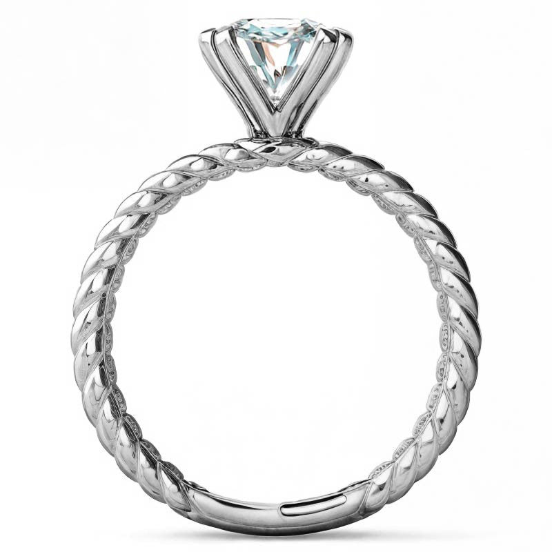 Designer Inspired Split Shank Rope Solitaire Ring