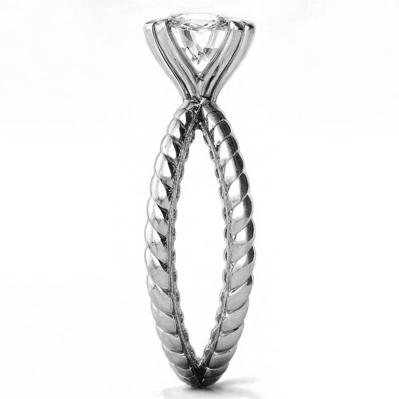 Designer Inspired Split Shank Rope Solitaire Ring