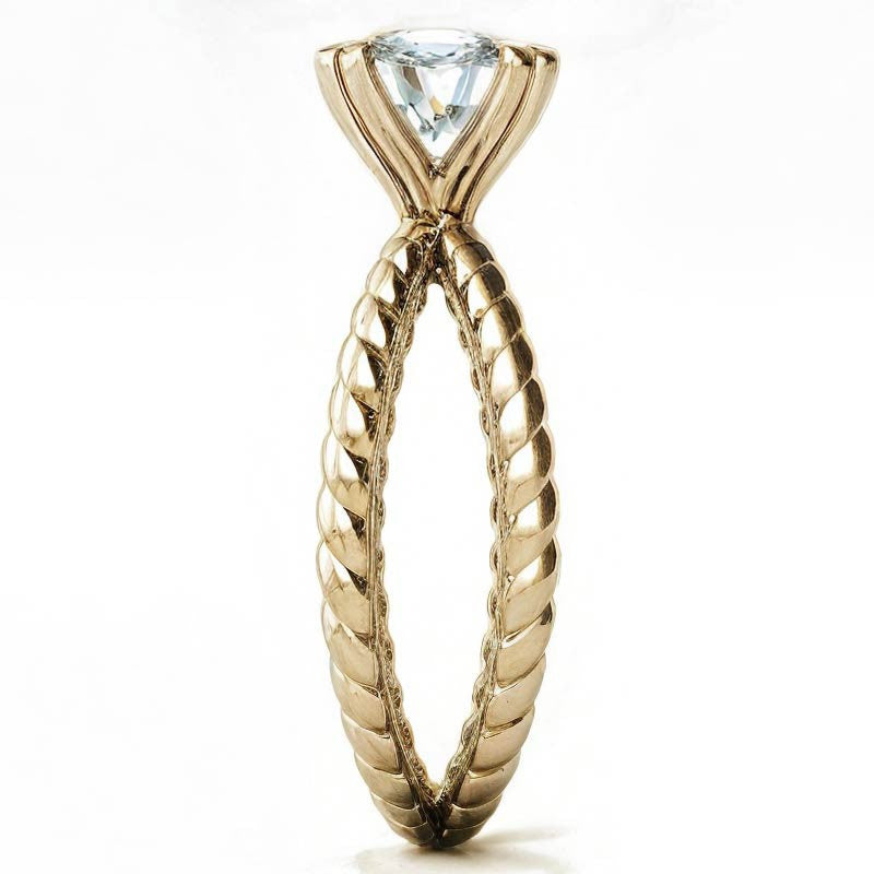 Designer Inspired Split Shank Rope Solitaire Ring