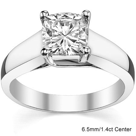 Cushion Cut Round Wider Trellis Solitaire Ring