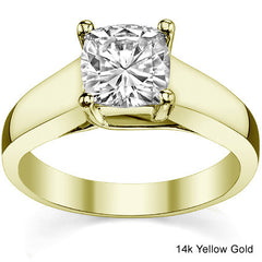 Cushion Cut Round Wider Trellis Solitaire Ring