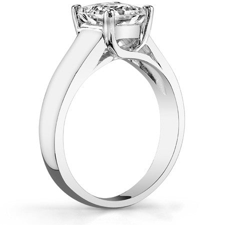 Cushion Cut Round Wider Trellis Solitaire Ring