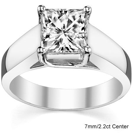 Princess cut Moissanite Wider Trellis Solitaire Ring