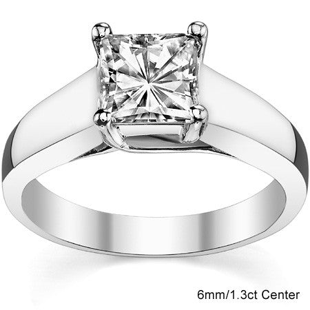 Princess cut Moissanite Wider Trellis Solitaire Ring