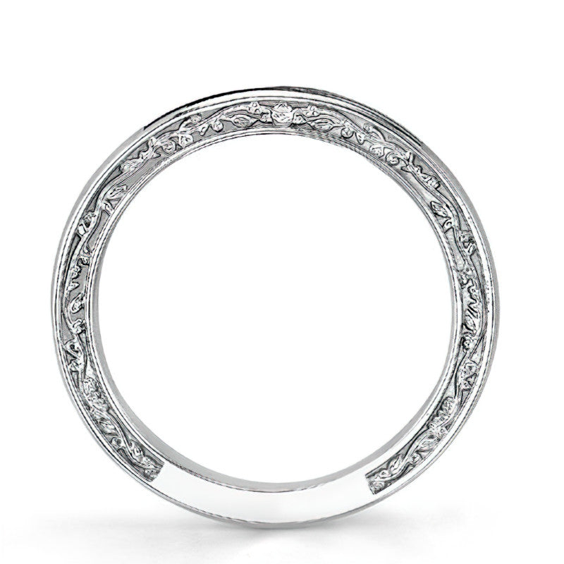 Round Brilliant Moissanite Floral Trellis Solitaire Ring