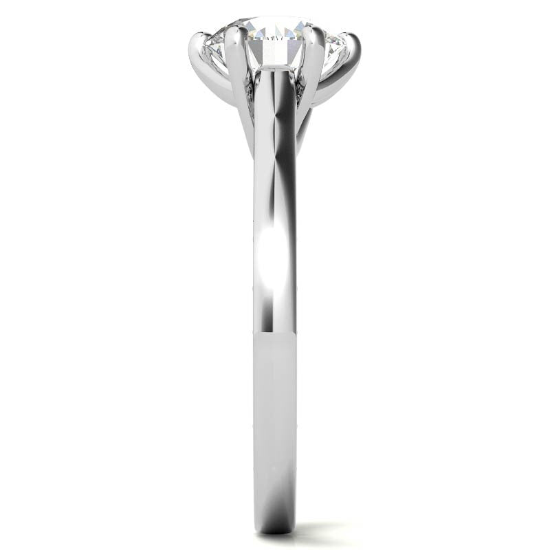 Round Brilliant Moissanite Floral Trellis Solitaire Ring