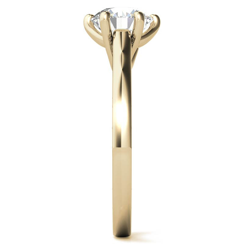 Round Brilliant Moissanite Floral Trellis Solitaire Ring