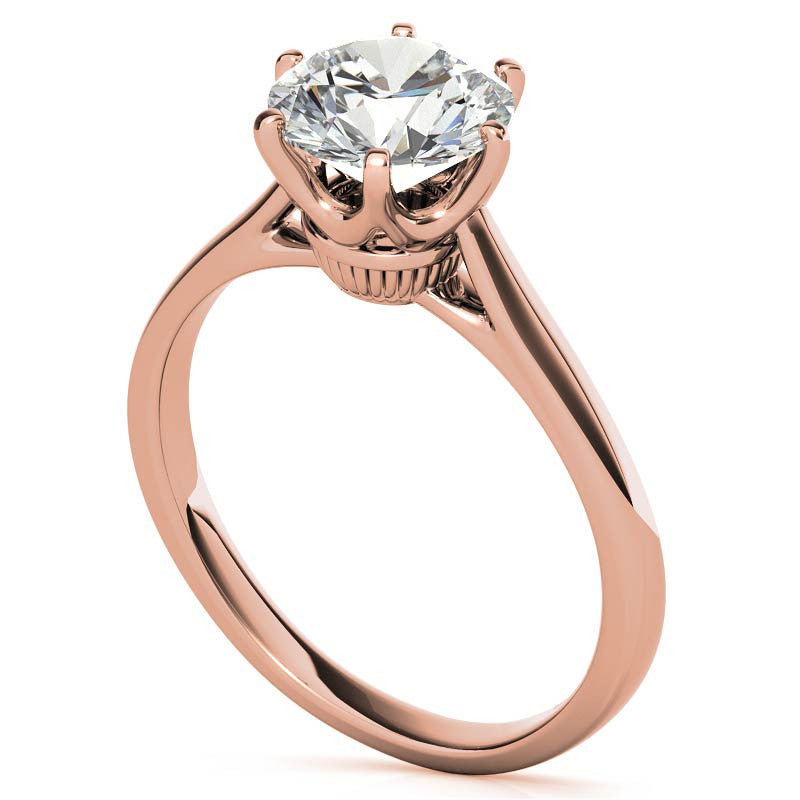 Round Brilliant Moissanite 6-Prong Crown Solitaire Ring