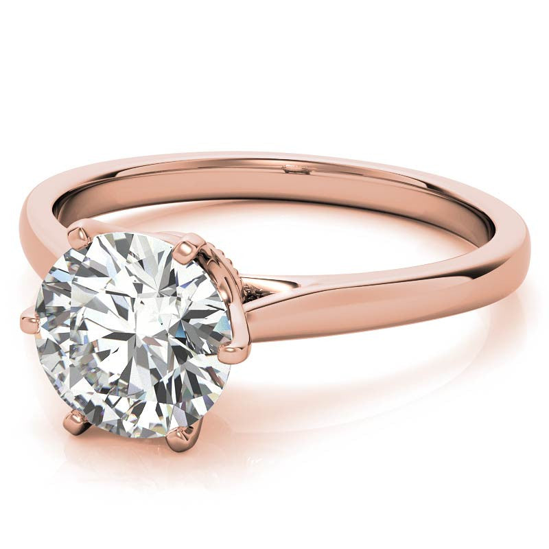 Round Brilliant Moissanite 6-Prong Crown Solitaire Ring