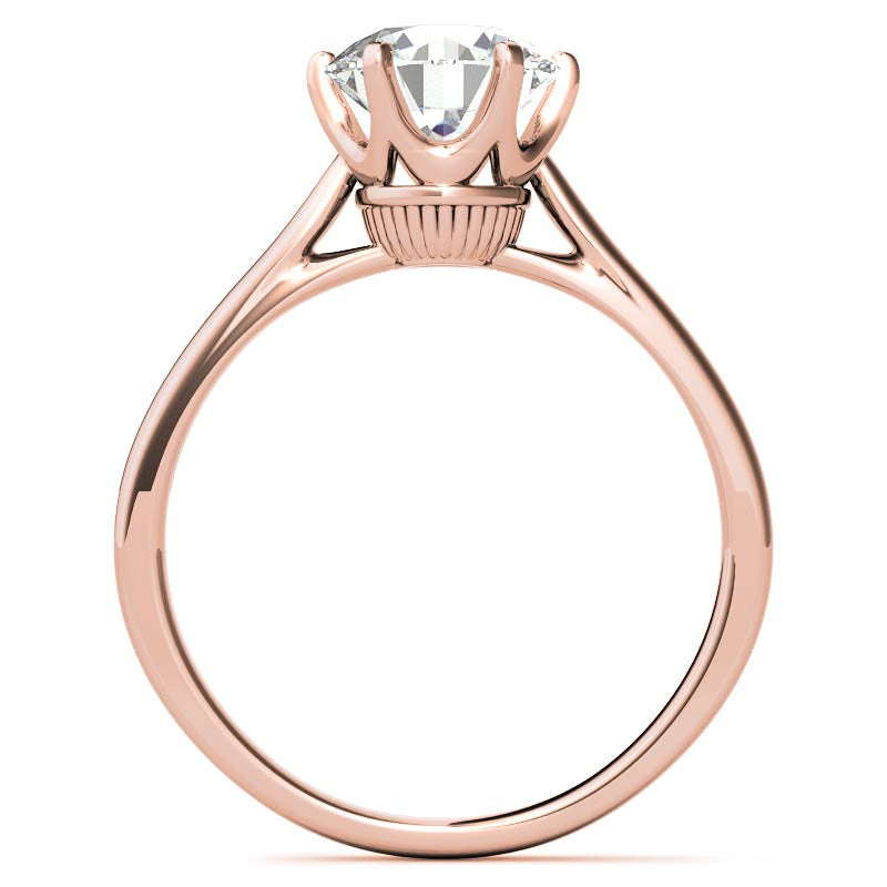 Round Brilliant Moissanite 6-Prong Crown Solitaire Ring
