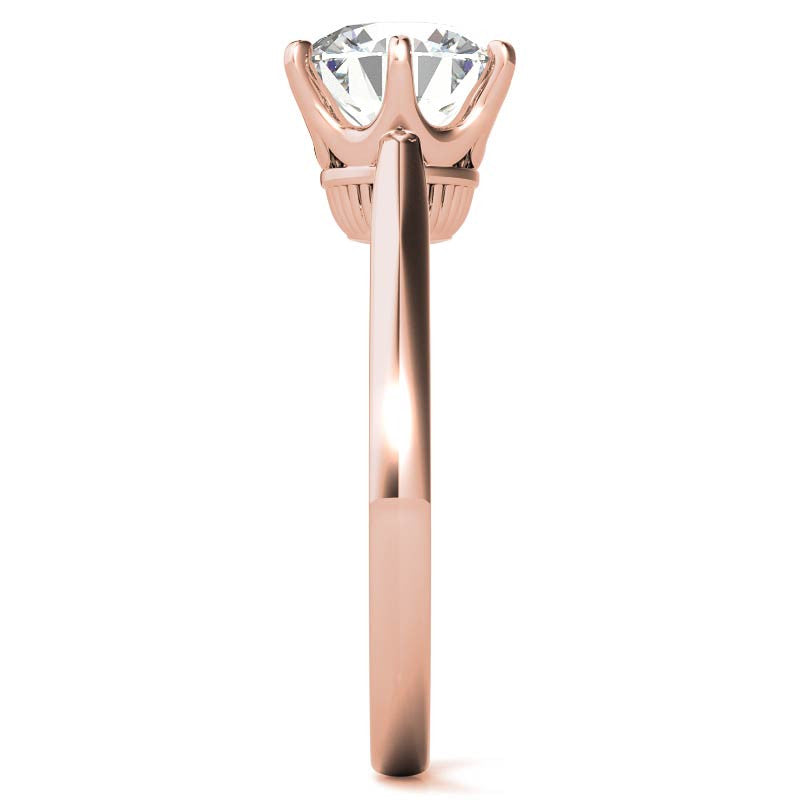 Round Brilliant Moissanite 6-Prong Crown Solitaire Ring