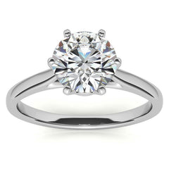 Round Brilliant Moissanite 6-Prong Crown Solitaire Ring