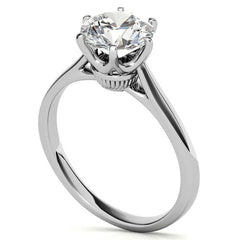 Round Brilliant Moissanite 6-Prong Crown Solitaire Ring