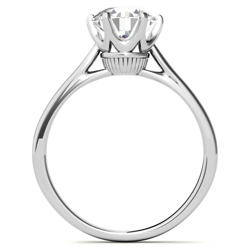 Round Brilliant Moissanite 6-Prong Crown Solitaire Ring