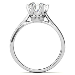 Round Brilliant Moissanite 6-Prong Crown Solitaire Ring