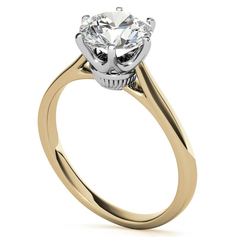 Round Brilliant Moissanite 6-Prong Crown Solitaire Ring