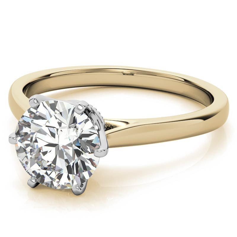 Round Brilliant Moissanite 6-Prong Crown Solitaire Ring