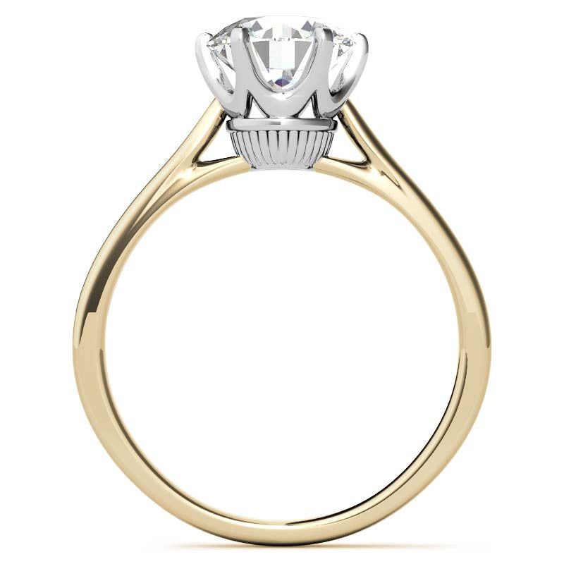 Round Brilliant Moissanite 6-Prong Crown Solitaire Ring