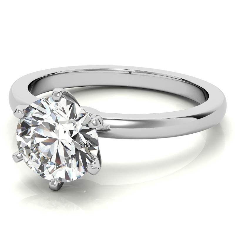 2mm Moissanite Solitaire Ring