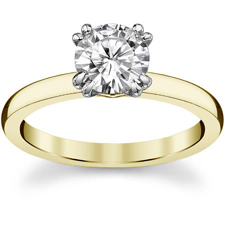 Double Prong 2mm Moissanite Solitaire Ring