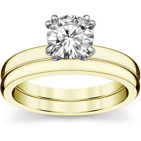 Double Prong 2mm Moissanite Solitaire Ring