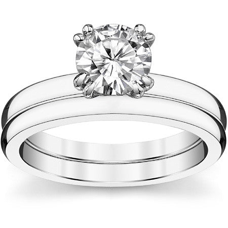 Double Prong 2mm Moissanite Solitaire Ring