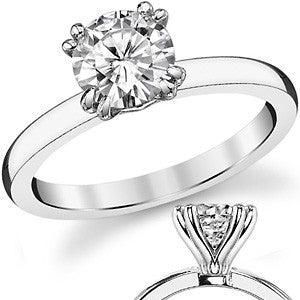 Double Prong 2mm Moissanite Solitaire Ring