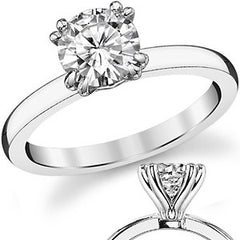 Double Prong 2mm Moissanite Solitaire Ring