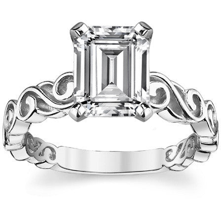Scroll Moissanite Solitaire Ring Setting