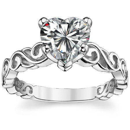 Scroll Moissanite Solitaire Ring Setting