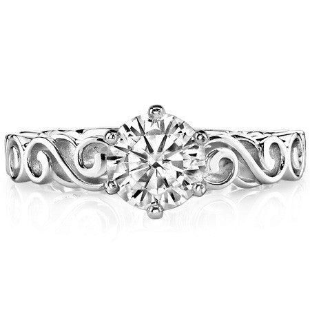 Scroll Moissanite Solitaire Ring Setting