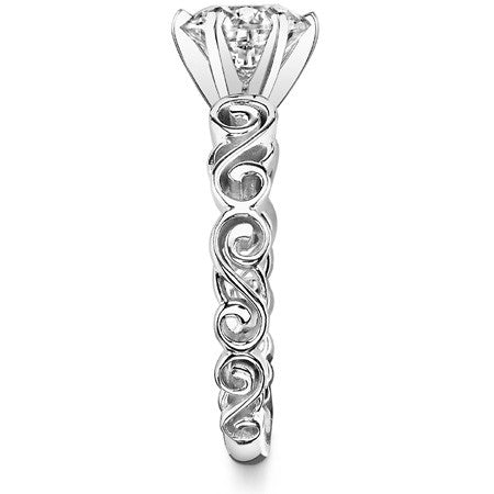 Scroll Moissanite Solitaire Ring Setting