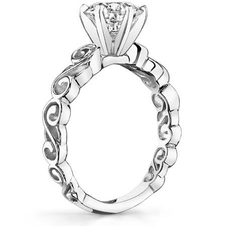 Scroll Moissanite Solitaire Ring Setting