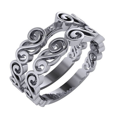 Scroll Moissanite Solitaire Ring Setting