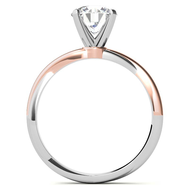 Two-tone Twisted Moissanite Solitaire Ring