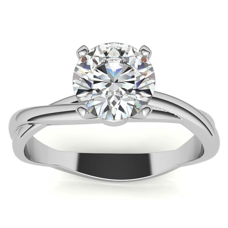 Two-tone Twisted Moissanite Solitaire Ring