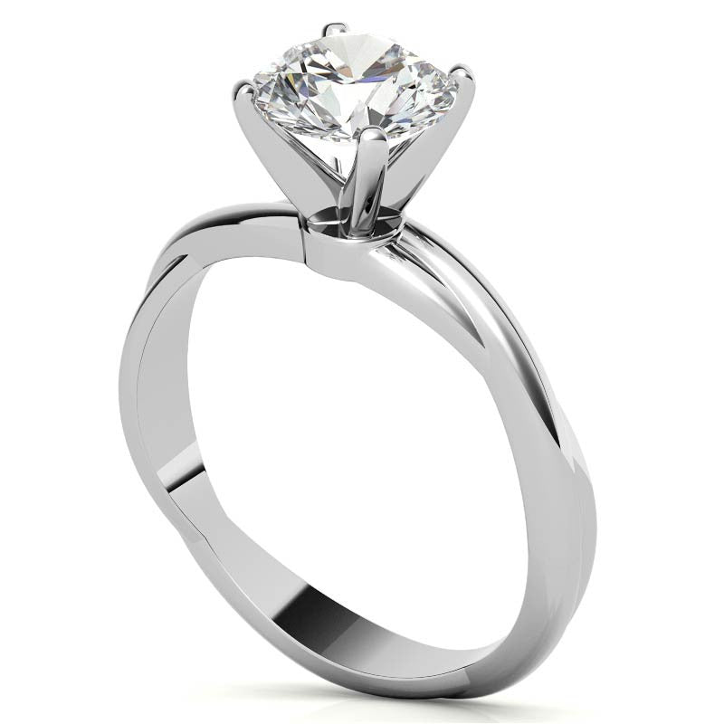 Two-tone Twisted Moissanite Solitaire Ring