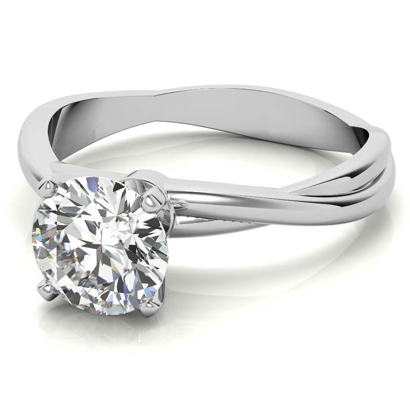Two-tone Twisted Moissanite Solitaire Ring