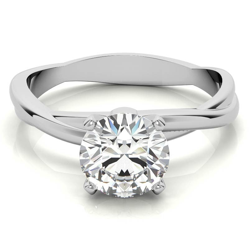 Two-tone Twisted Moissanite Solitaire Ring