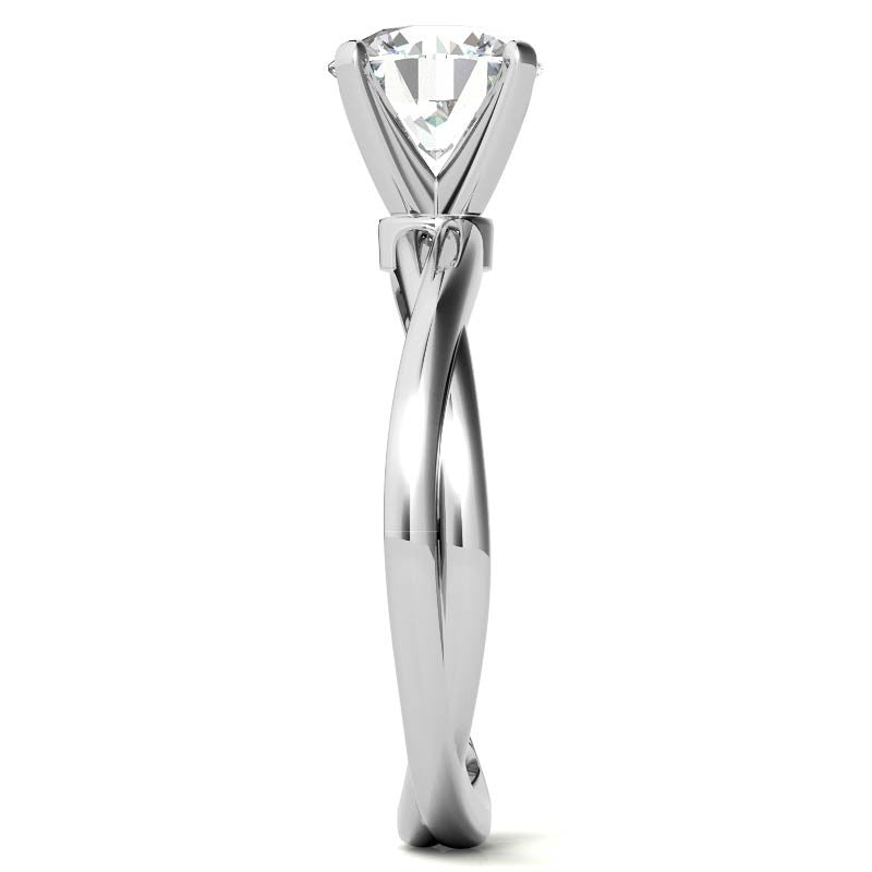 Two-tone Twisted Moissanite Solitaire Ring