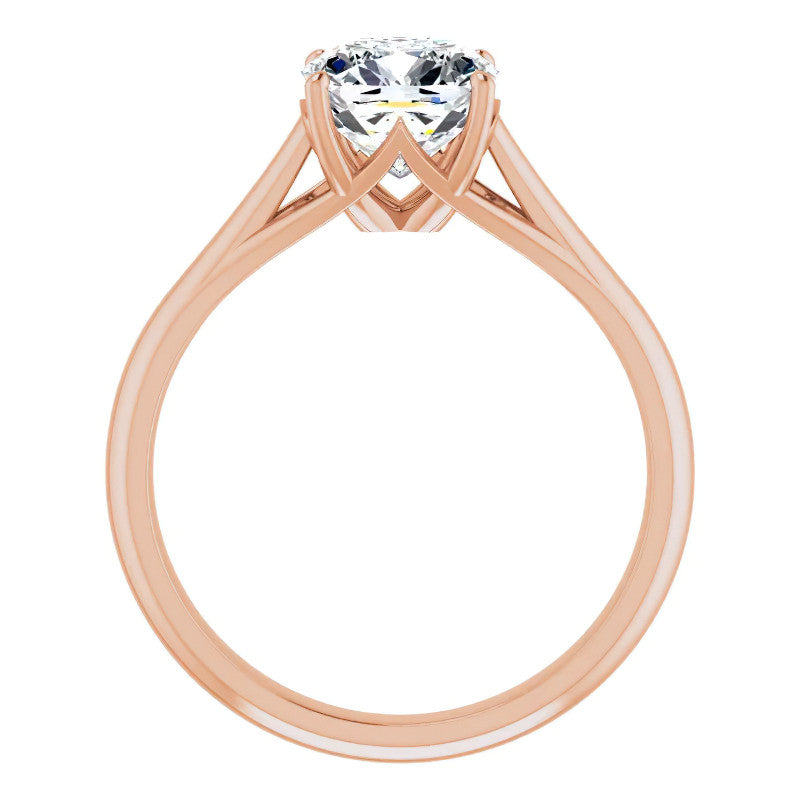 Designer Style Cushion Moissanite Solitaire Ring