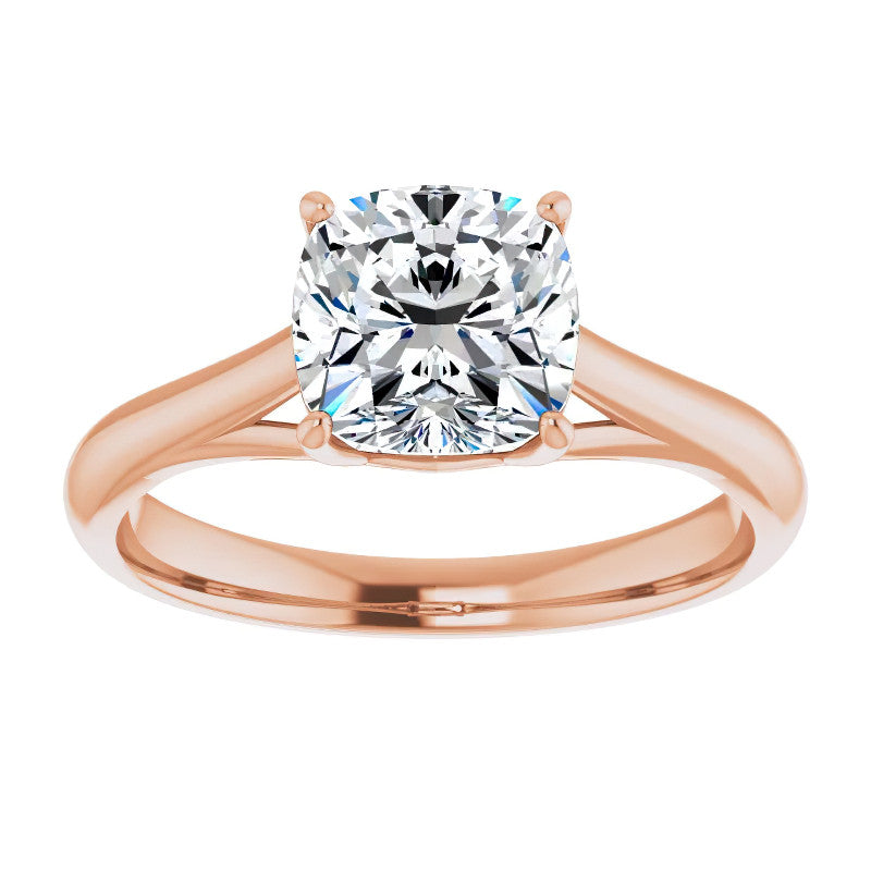 Designer Style Cushion Moissanite Solitaire Ring